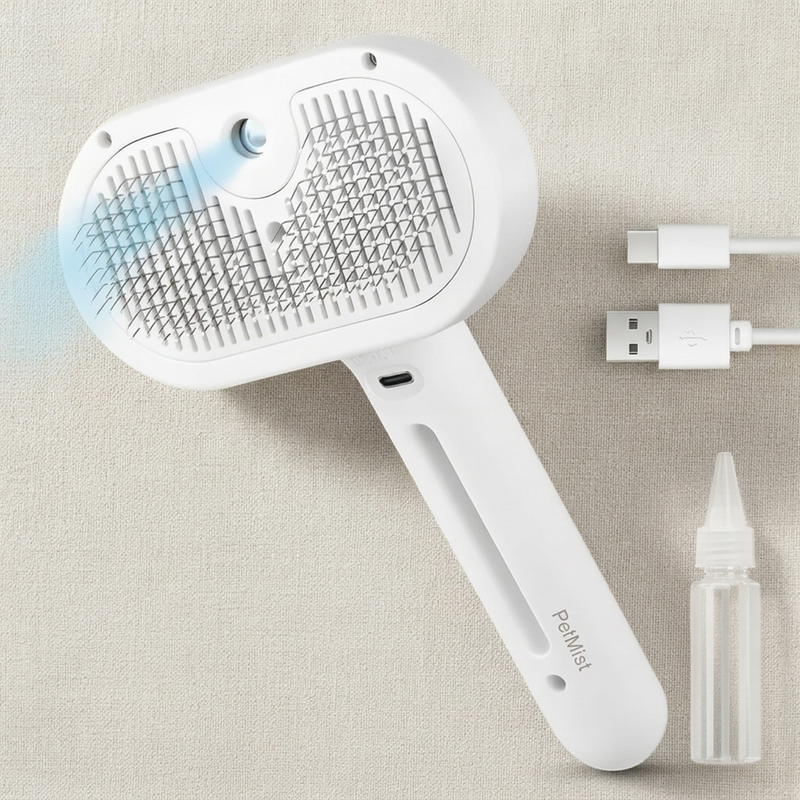 Self-Cleaning Pet Comb with Mist Spray